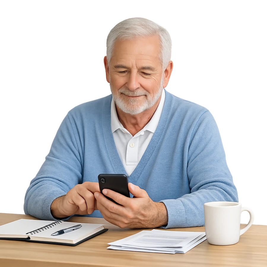 Associado utilizando o celular